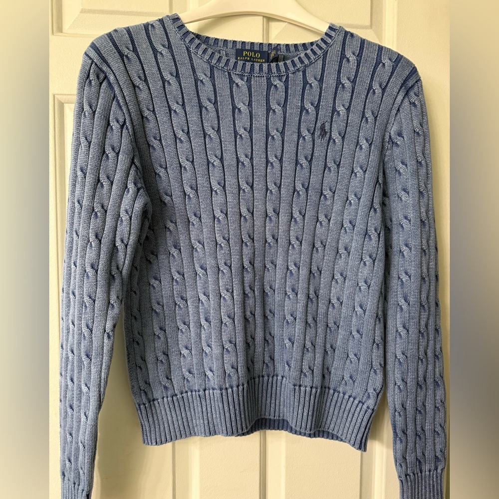 Ralph Lauren Light Blue Cable Knit Sweater - Picture 5 of 13